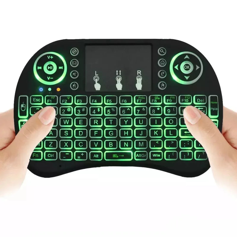 Mini Teclado Controle Sem Fio para Smart TV, TV Box, PC