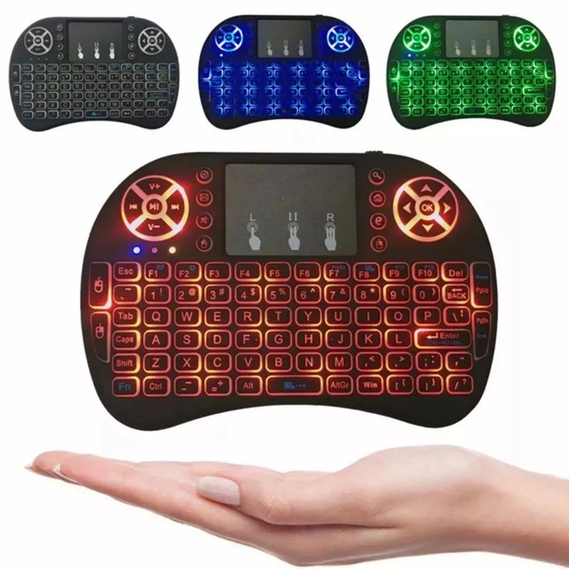 Mini Teclado Controle Sem Fio para Smart TV, TV Box, PC