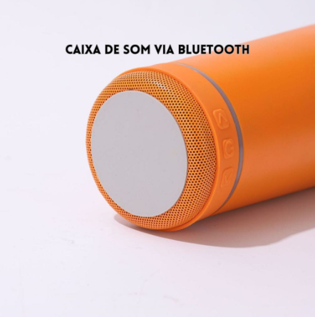 Copo Térmico com Caixa de Som Bluetooth USB